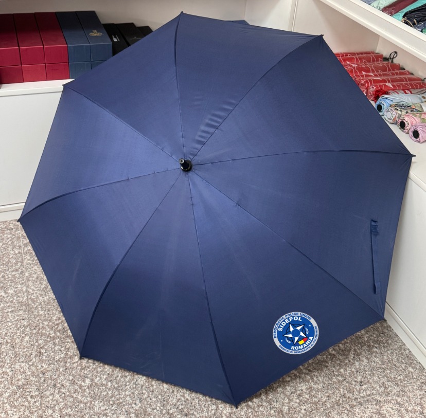 Umbrelă ploaie albastră personalizată SIDEPOL